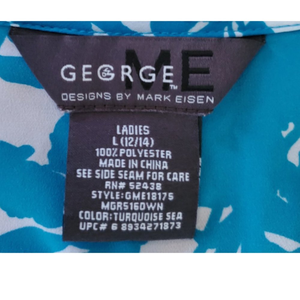 George 3/4 Sleeve Blouse with Tie Back Size Large - Picture 3 of 4